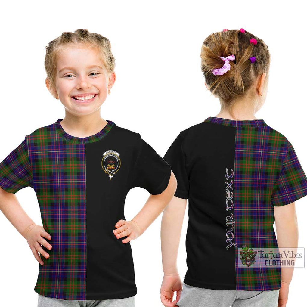 Cameron of Erracht Modern Tartan Kid T-Shirt with Family Crest and Half Of Me Style - Tartanvibesclothing Shop