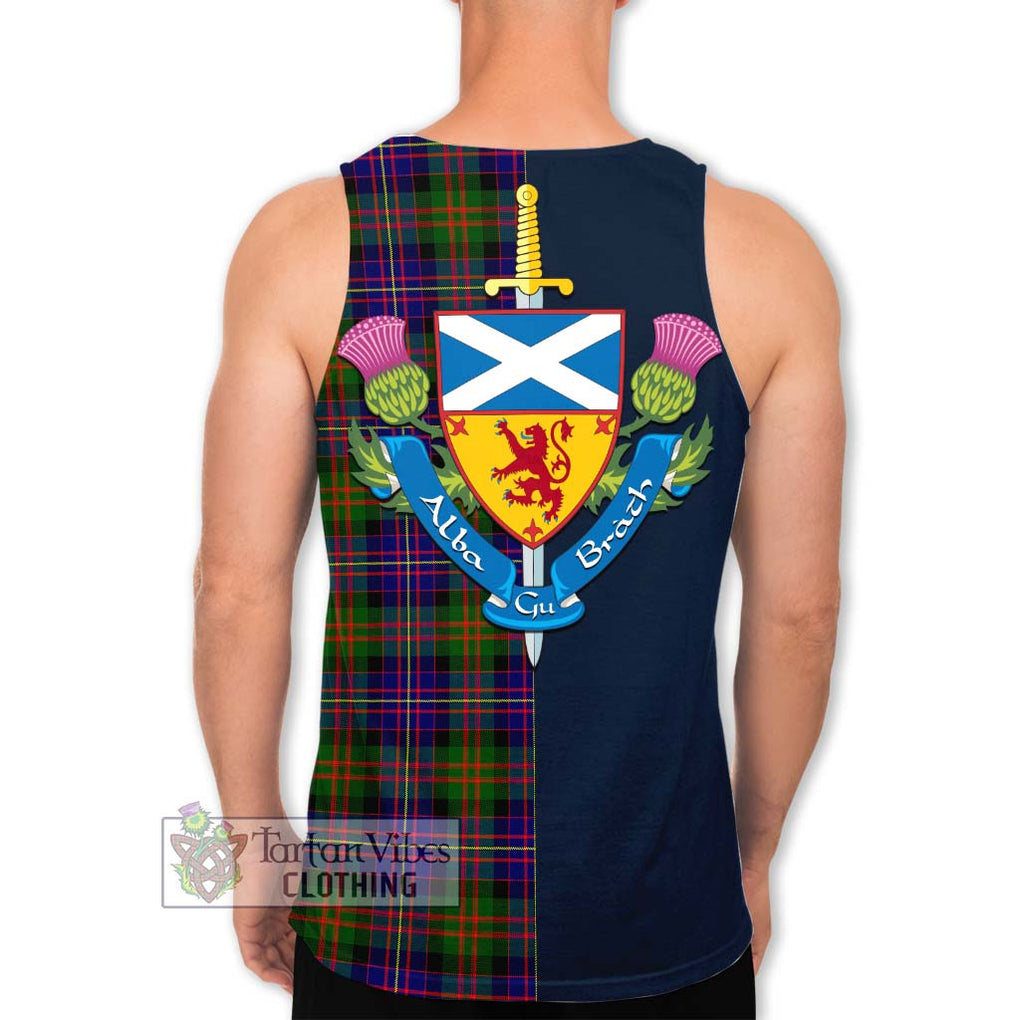 Tartan Vibes Clothing Cameron of Erracht Modern Tartan Men's Tank Top with Scottish Lion Royal Arm Half Style