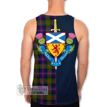 Cameron of Erracht Modern Tartan Men's Tank Top Alba with Scottish Lion Royal Arm Half Style