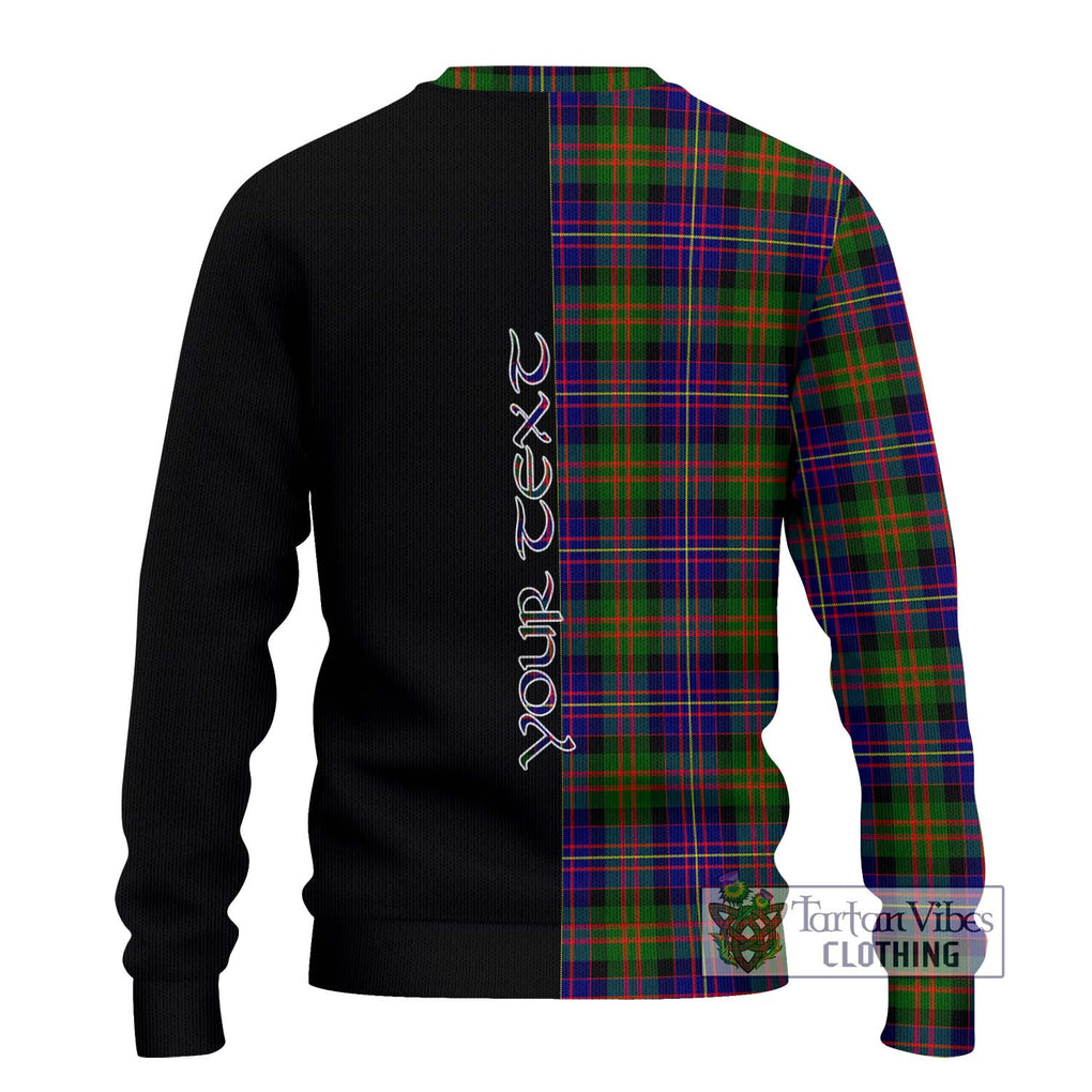 Cameron of Erracht Modern Tartan Knitted Sweater with Family Crest and Half Of Me Style - Tartanvibesclothing Shop