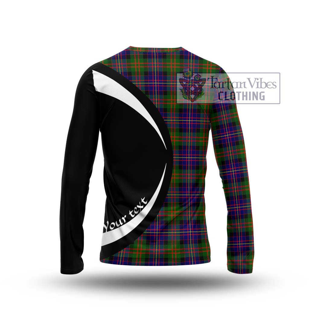 Cameron of Erracht Modern Tartan Long Sleeve T-Shirt with Family Crest Circle Style - Tartan Vibes Clothing