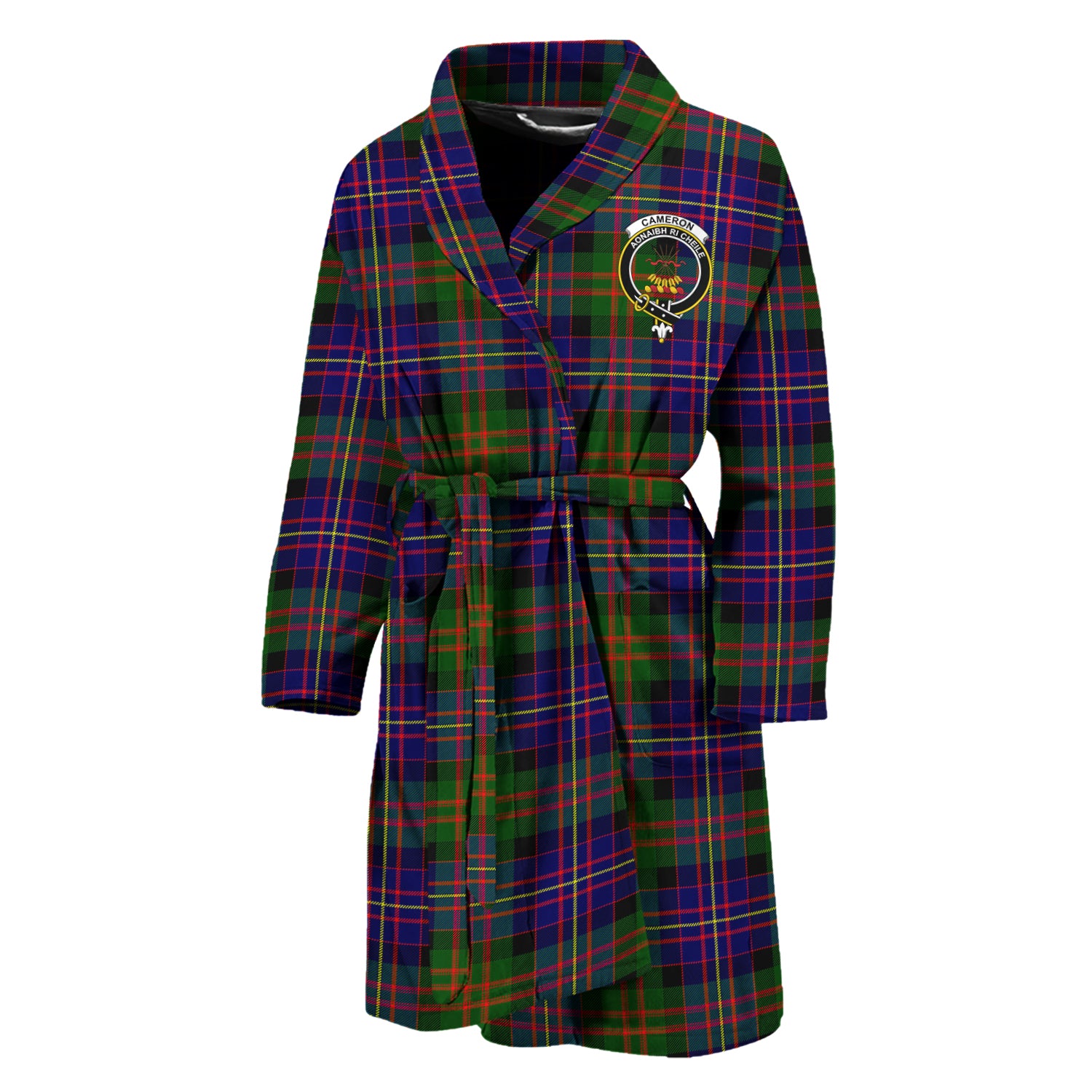 Cameron of Erracht Modern Tartan Bathrobe with Family Crest Unisex M - Tartan Vibes Clothing