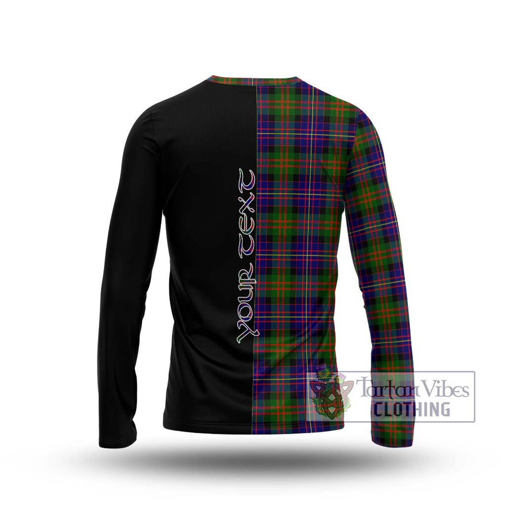 Cameron of Erracht Modern Tartan Long Sleeve T-Shirt with Family Crest and Half Of Me Style - Tartanvibesclothing Shop