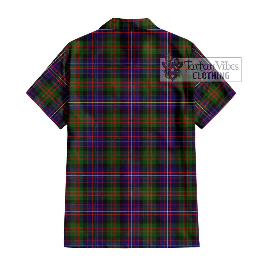 Cameron of Erracht Modern Tartan Short Sleeve Button Shirt with Family Crest DNA In Me Style - Tartanvibesclothing Shop