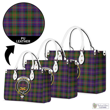 Cameron of Erracht Modern Tartan Luxury Leather Handbags with Family Crest