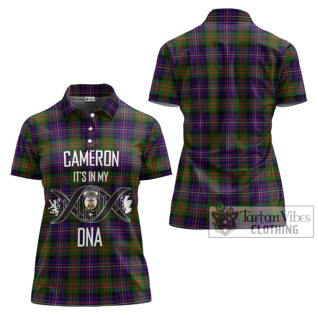 Cameron of Erracht Modern Tartan Women's Polo Shirt with Family Crest DNA In Me Style - Tartanvibesclothing Shop