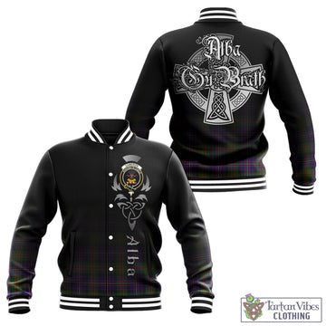 Cameron of Erracht Modern Tartan Baseball Jacket Featuring Alba Gu Brath Family Crest Celtic Inspired