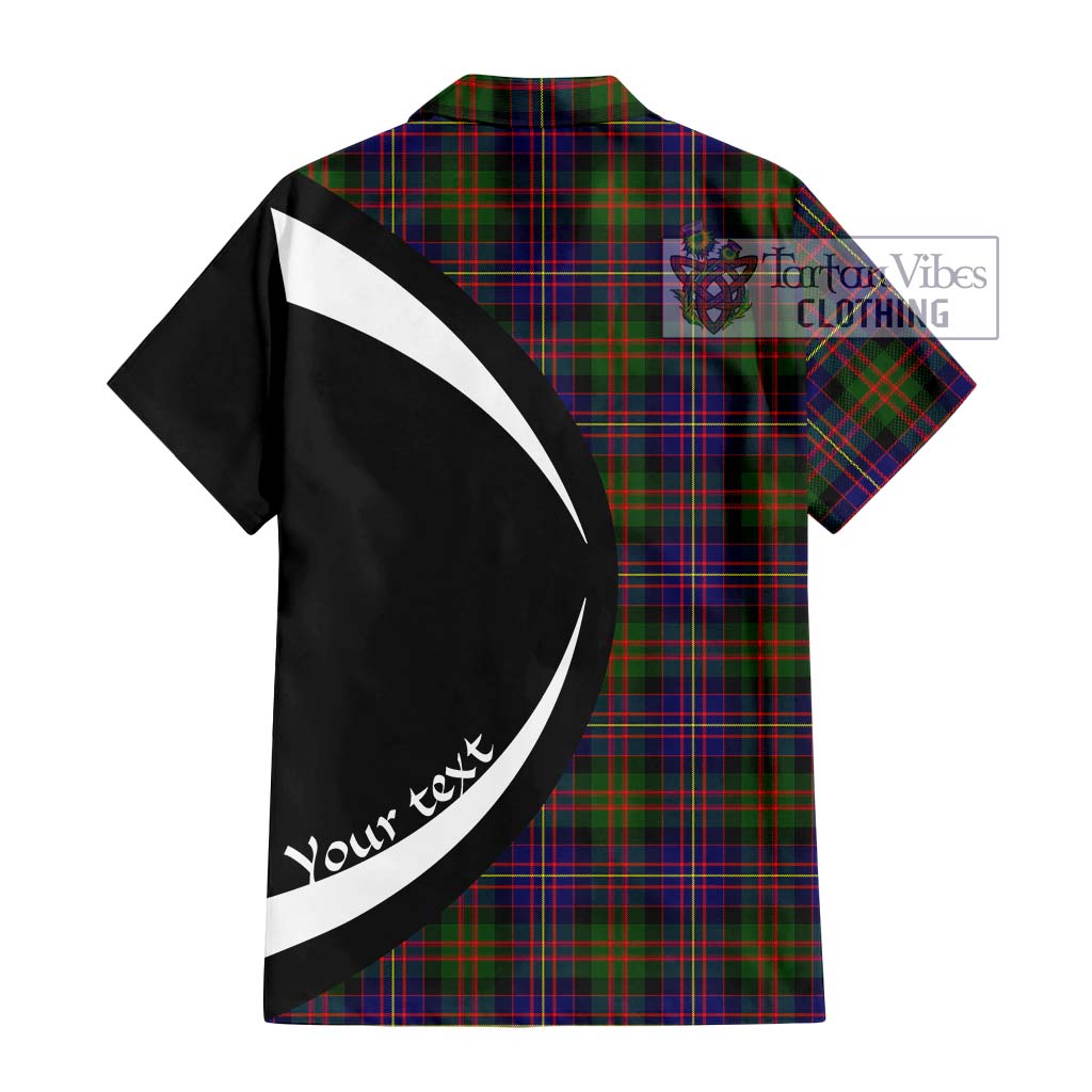 Cameron of Erracht Modern Tartan Short Sleeve Button Up with Family Crest Circle Style - Tartan Vibes Clothing