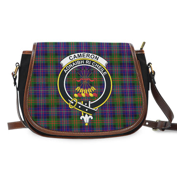 Cameron of Erracht Modern Tartan Saddle Bag with Family Crest