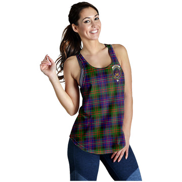 Cameron of Erracht Modern Tartan Women Racerback Tanks with Family Crest