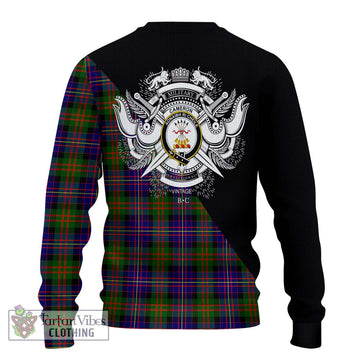 Cameron of Erracht Modern Tartan Ugly Sweater with Family Crest and Military Logo Style