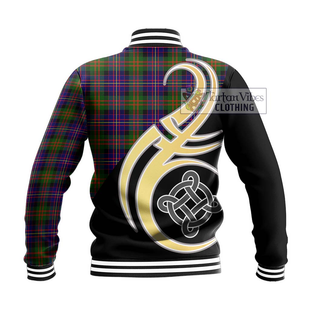 Cameron of Erracht Modern Tartan Baseball Jacket with Family Crest and Celtic Symbol Style - Tartan Vibes Clothing