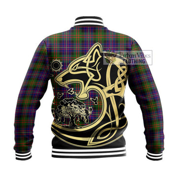 Cameron of Erracht Modern Tartan Baseball Jacket with Family Crest Celtic Wolf Style