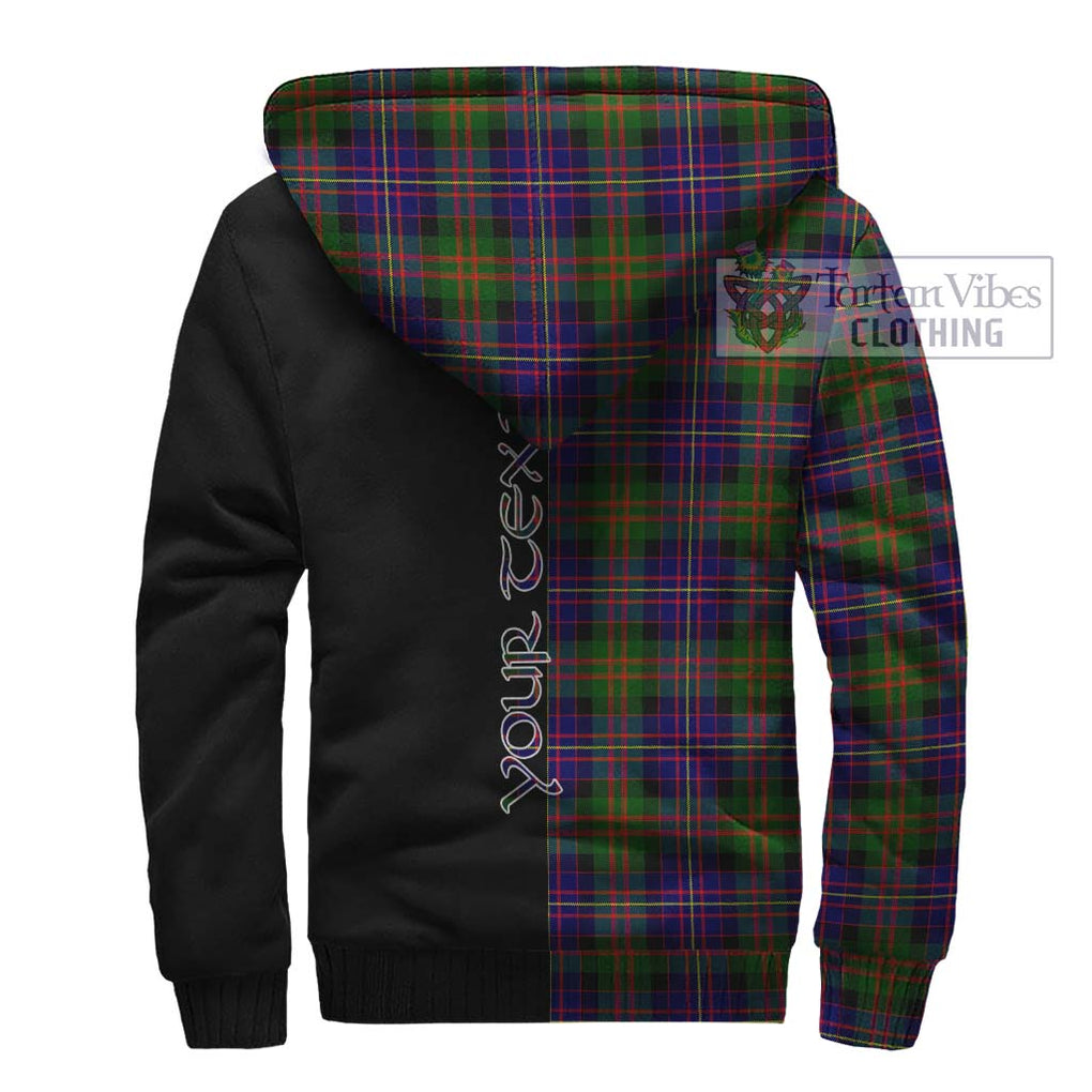 Cameron of Erracht Modern Tartan Sherpa Hoodie with Family Crest and Half Of Me Style - Tartanvibesclothing Shop