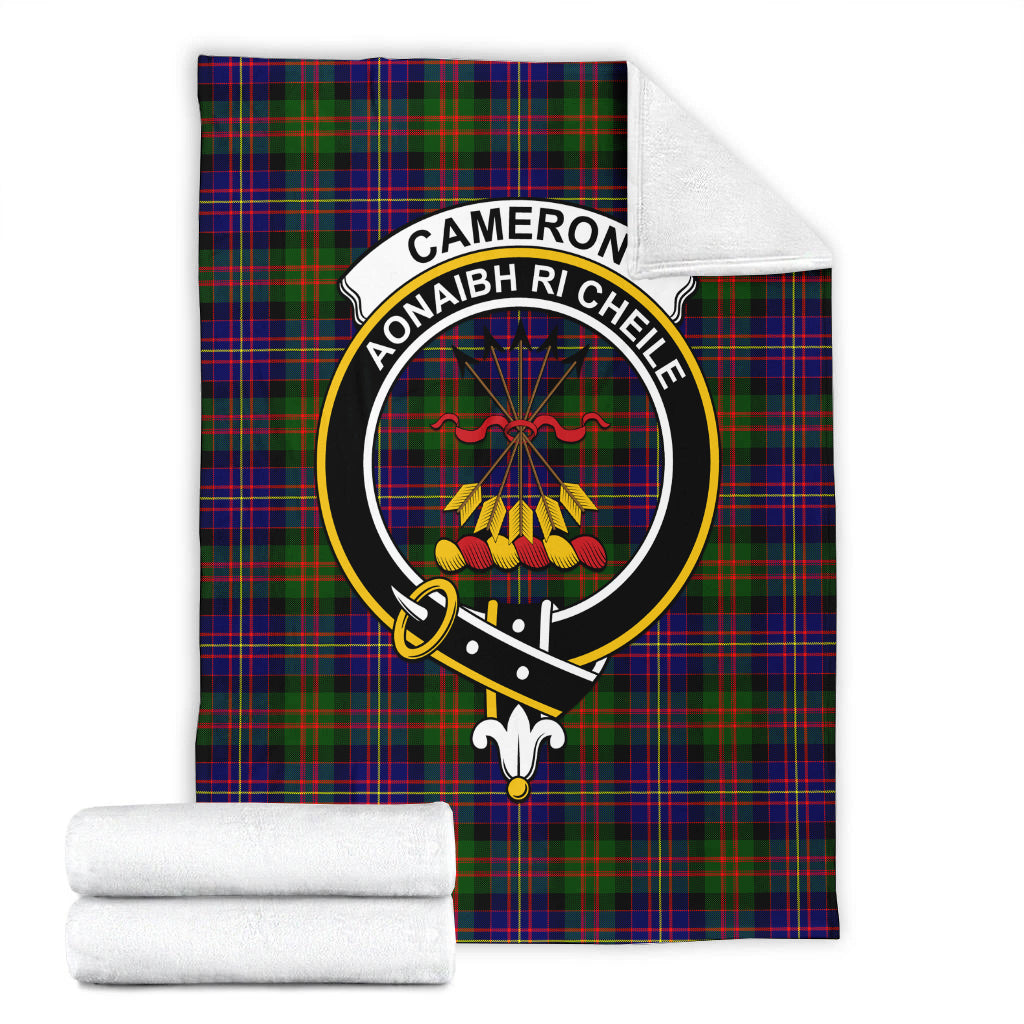 Cameron of Erracht Modern Tartan Blanket with Family Crest - Tartan Vibes Clothing