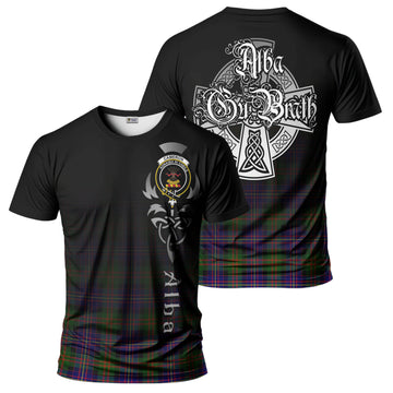 Cameron of Erracht Modern Tartan T-Shirt Featuring Alba Gu Brath Family Crest Celtic Inspired