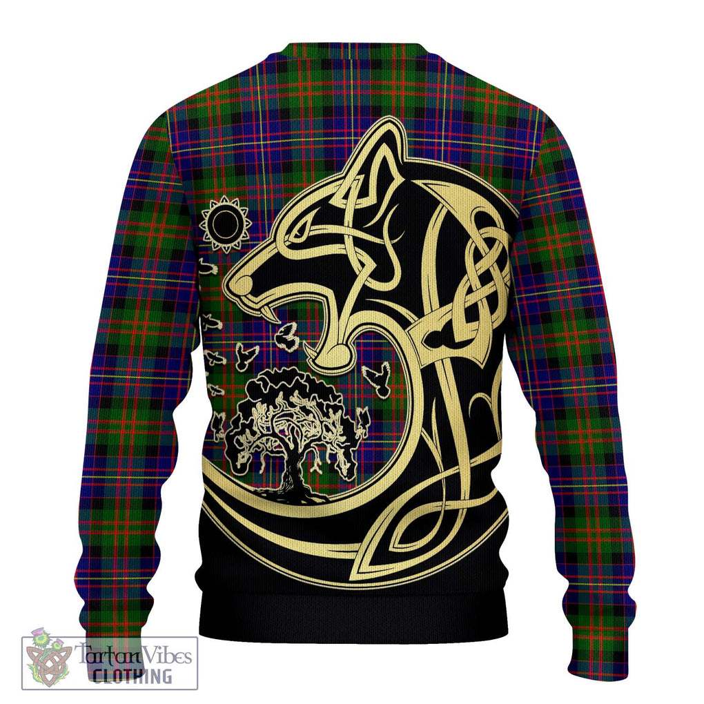 Cameron of Erracht Modern Tartan Knitted Sweater with Family Crest Celtic Wolf Style - Tartan Vibes Clothing