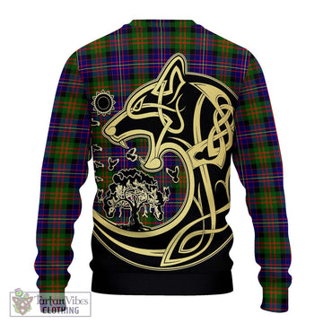 Cameron of Erracht Modern Tartan Ugly Sweater with Family Crest Celtic Wolf Style