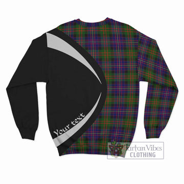 Cameron of Erracht Modern Tartan Sweatshirt with Family Crest Circle Style