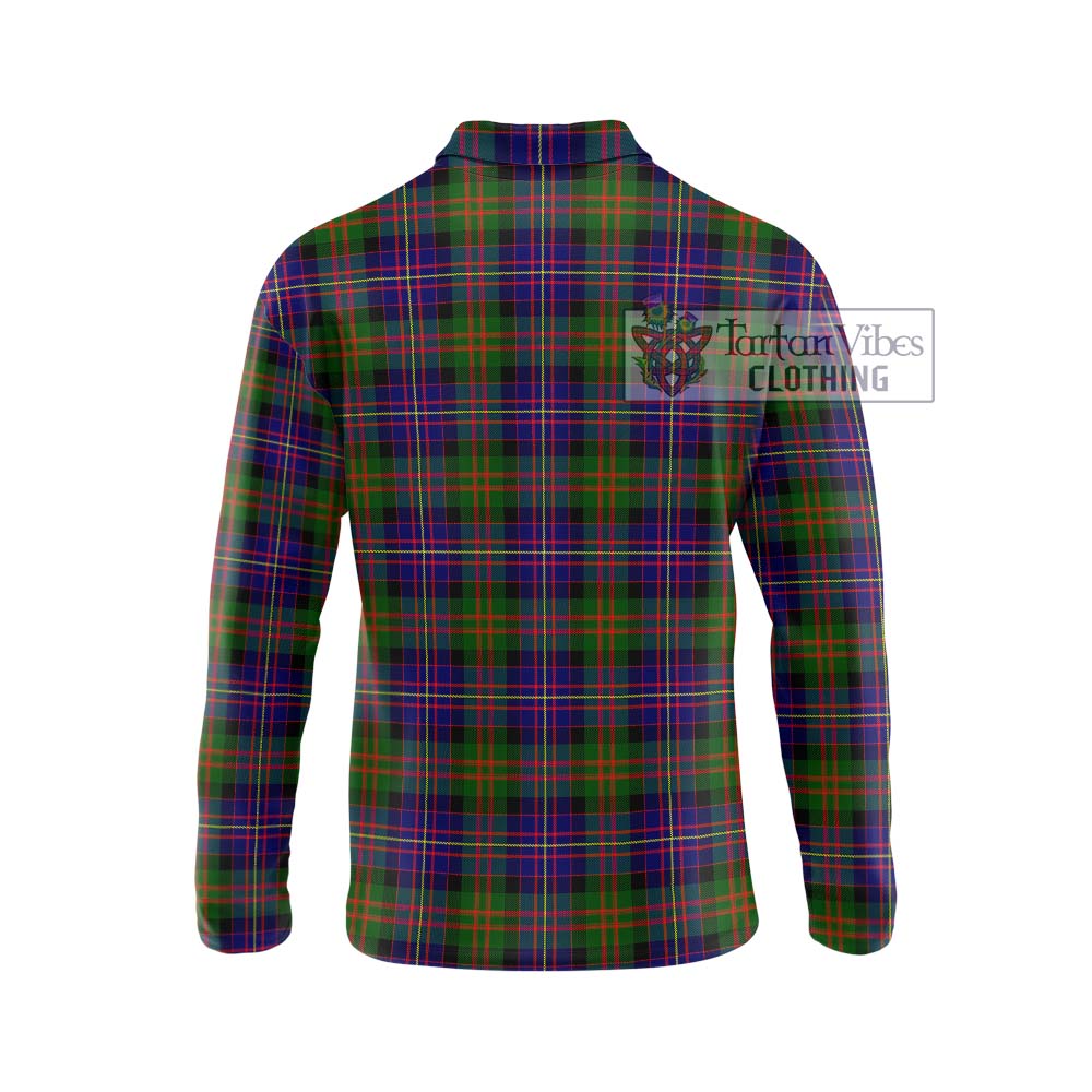 Cameron of Erracht Modern Tartan Long Sleeve Polo Shirt with Family Crest DNA In Me Style - Tartanvibesclothing Shop