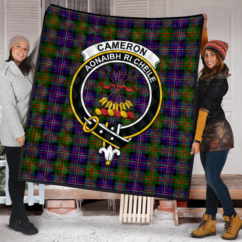 cameron-of-erracht-modern-tartan-quilt-with-family-crest