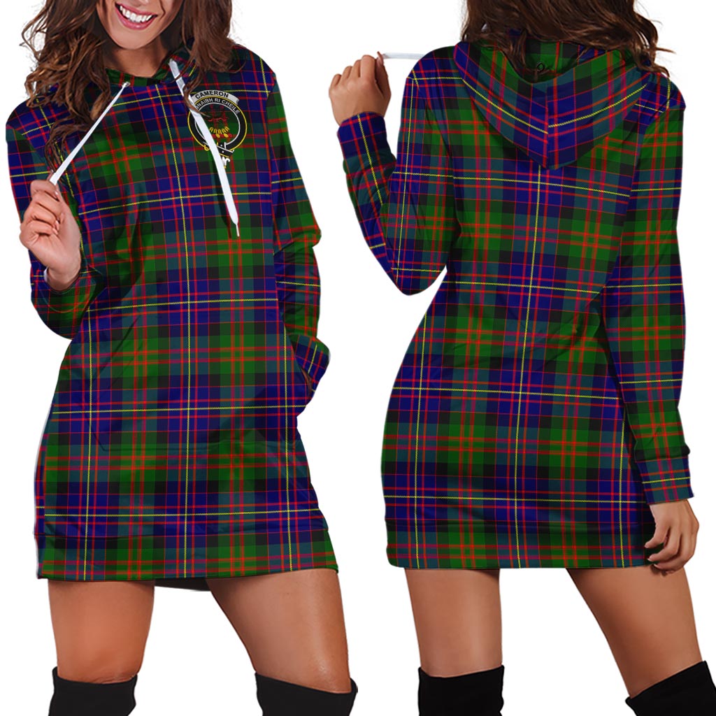 Cameron of Erracht Modern Tartan Hoodie Dress with Family Crest - Tartan Vibes Clothing