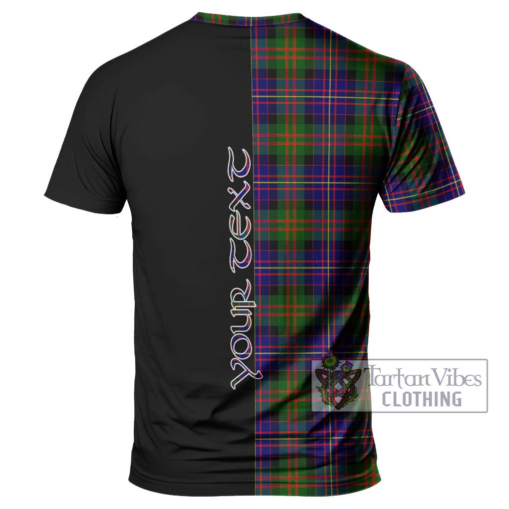 Cameron of Erracht Modern Tartan T-Shirt with Family Crest and Half Of Me Style - Tartanvibesclothing Shop