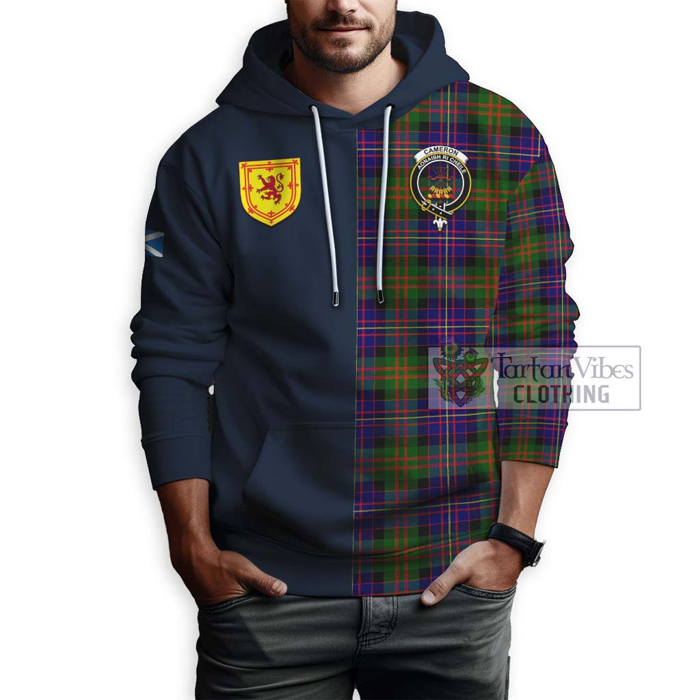 Tartan Vibes Clothing Cameron of Erracht Modern Tartan Hoodie with Scottish Lion Royal Arm Half Style