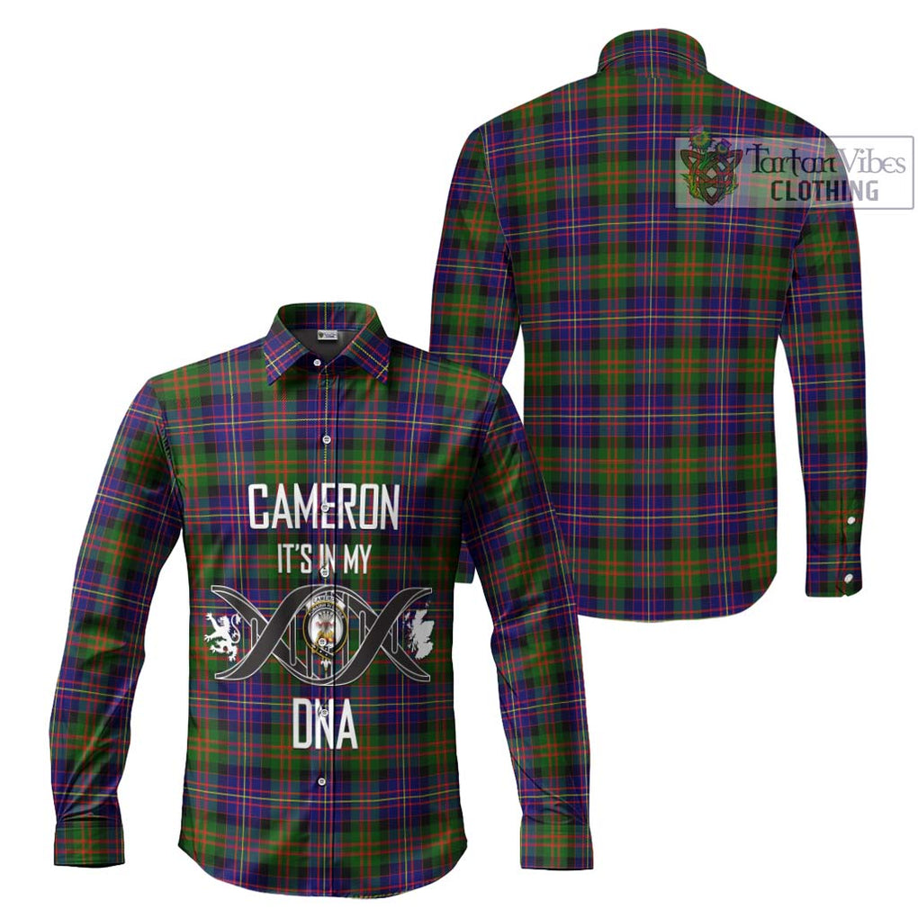 Cameron of Erracht Modern Tartan Long Sleeve Button Shirt with Family Crest DNA In Me Style Men's Shirt - Tartanvibesclothing Shop