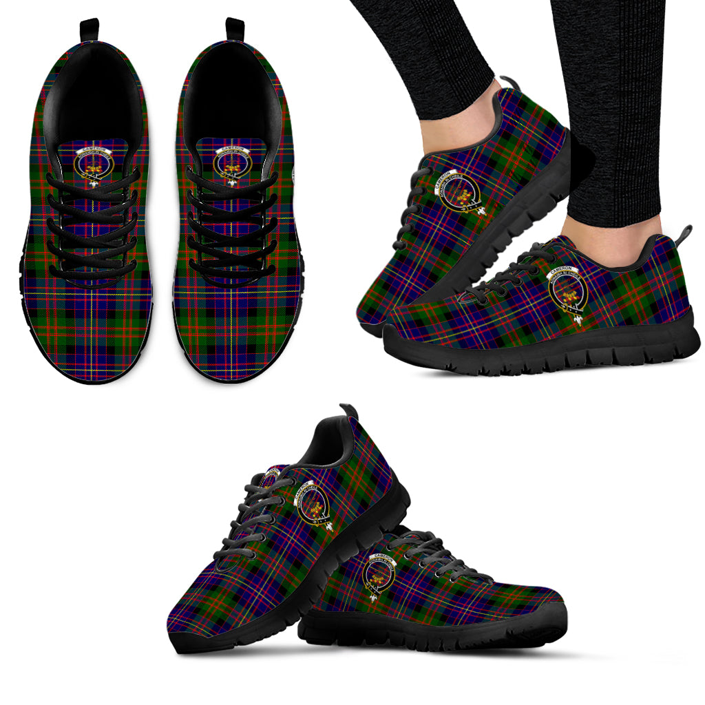 Cameron of Erracht Modern Tartan Sneakers with Family Crest - Tartan Vibes Clothing