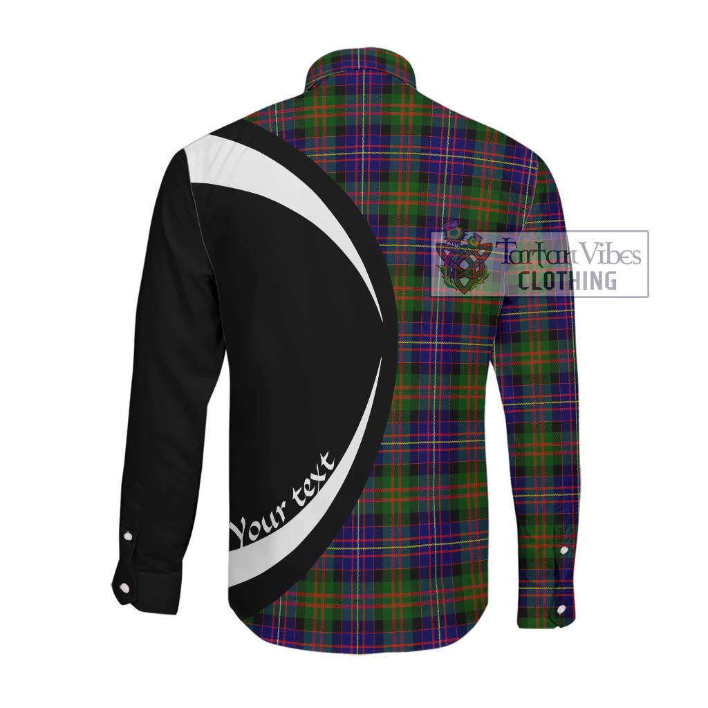 Cameron of Erracht Modern Tartan Long Sleeve Button Up with Family Crest Circle Style Men's Shirt - Tartan Vibes Clothing