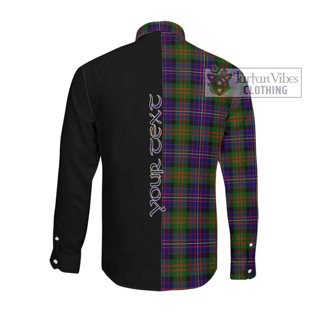 Cameron of Erracht Modern Tartan Long Sleeve Button Shirt with Family Crest and Half Of Me Style Men's Shirt - Tartanvibesclothing Shop