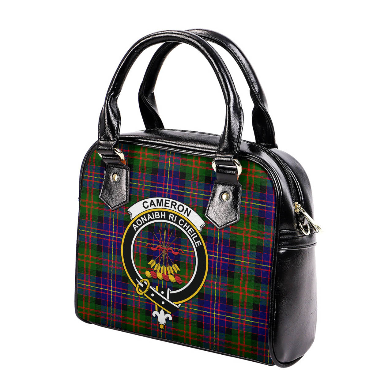 Cameron of Erracht Modern Tartan Shoulder Handbags with Family Crest - Tartanvibesclothing