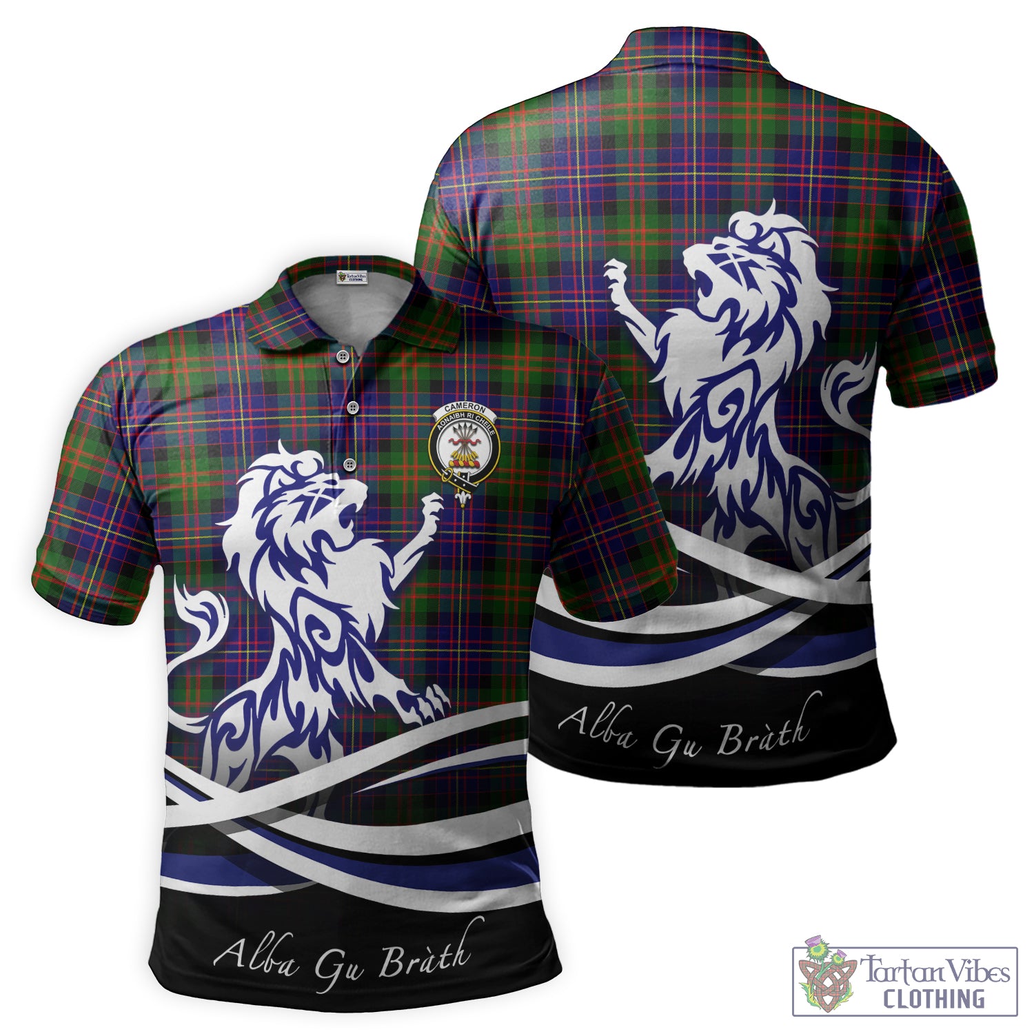 cameron-of-erracht-modern-tartan-polo-shirt-with-alba-gu-brath-regal-lion-emblem