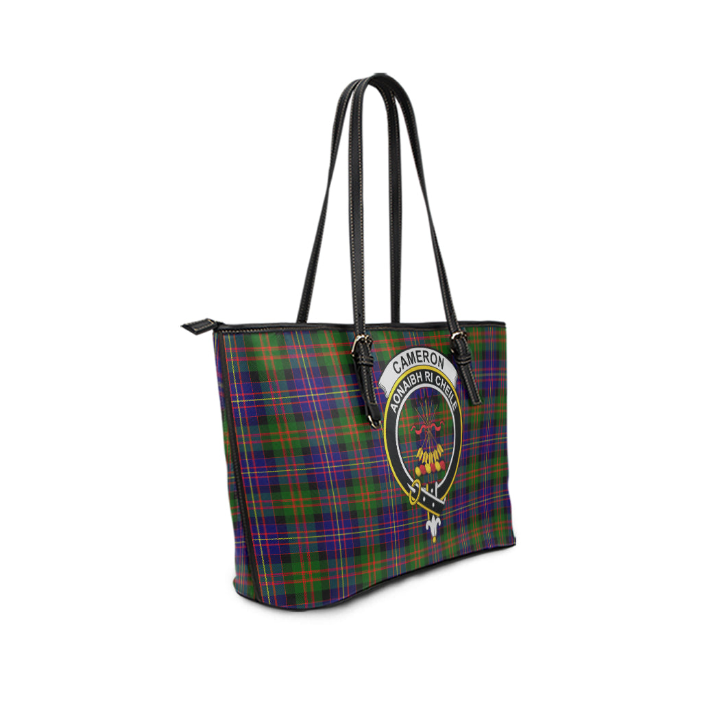 cameron-of-erracht-modern-tartan-leather-tote-bag-with-family-crest