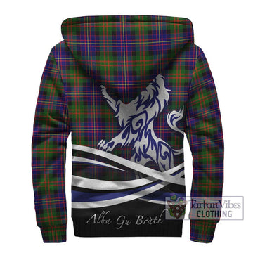 Cameron of Erracht Modern Tartan Sherpa Hoodie with Alba Gu Brath Regal Lion Emblem