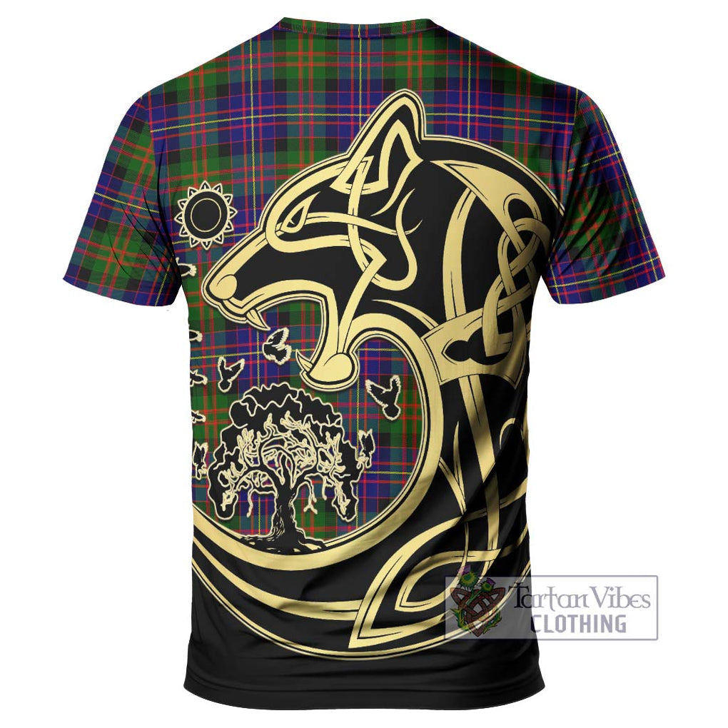 Cameron of Erracht Modern Tartan T-Shirt with Family Crest Celtic Wolf Style - Tartan Vibes Clothing