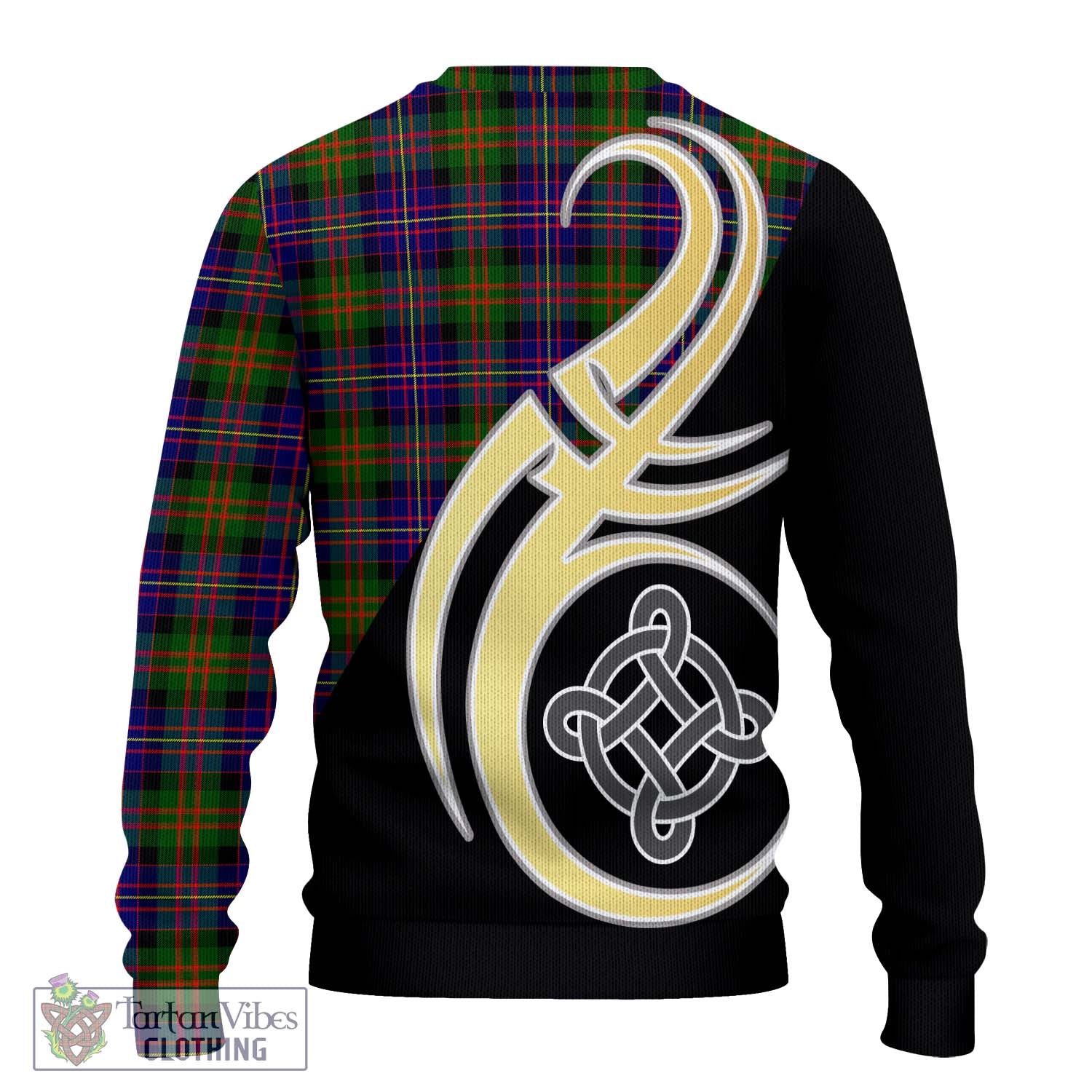 Cameron of Erracht Modern Tartan Knitted Sweater with Family Crest and Celtic Symbol Style - Tartan Vibes Clothing