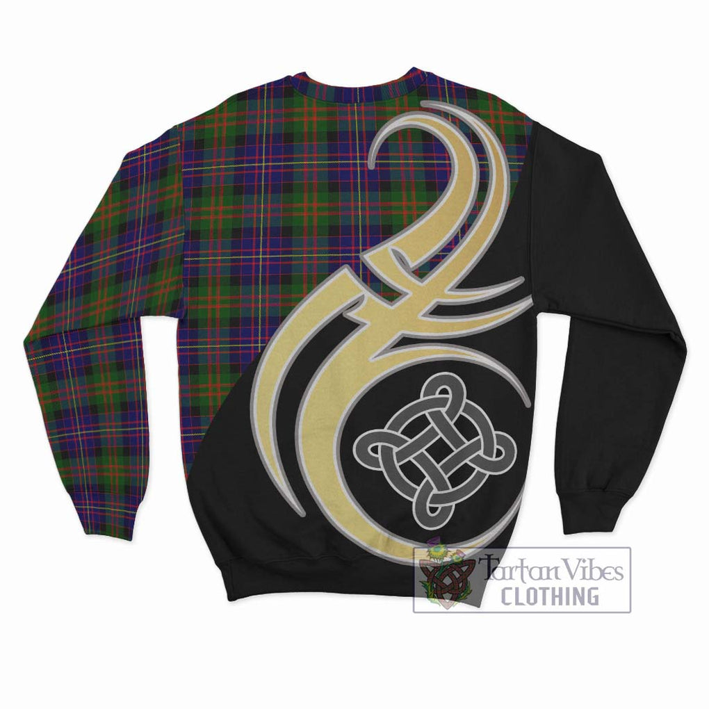 Cameron of Erracht Modern Tartan Sweatshirt with Family Crest and Celtic Symbol Style - Tartan Vibes Clothing