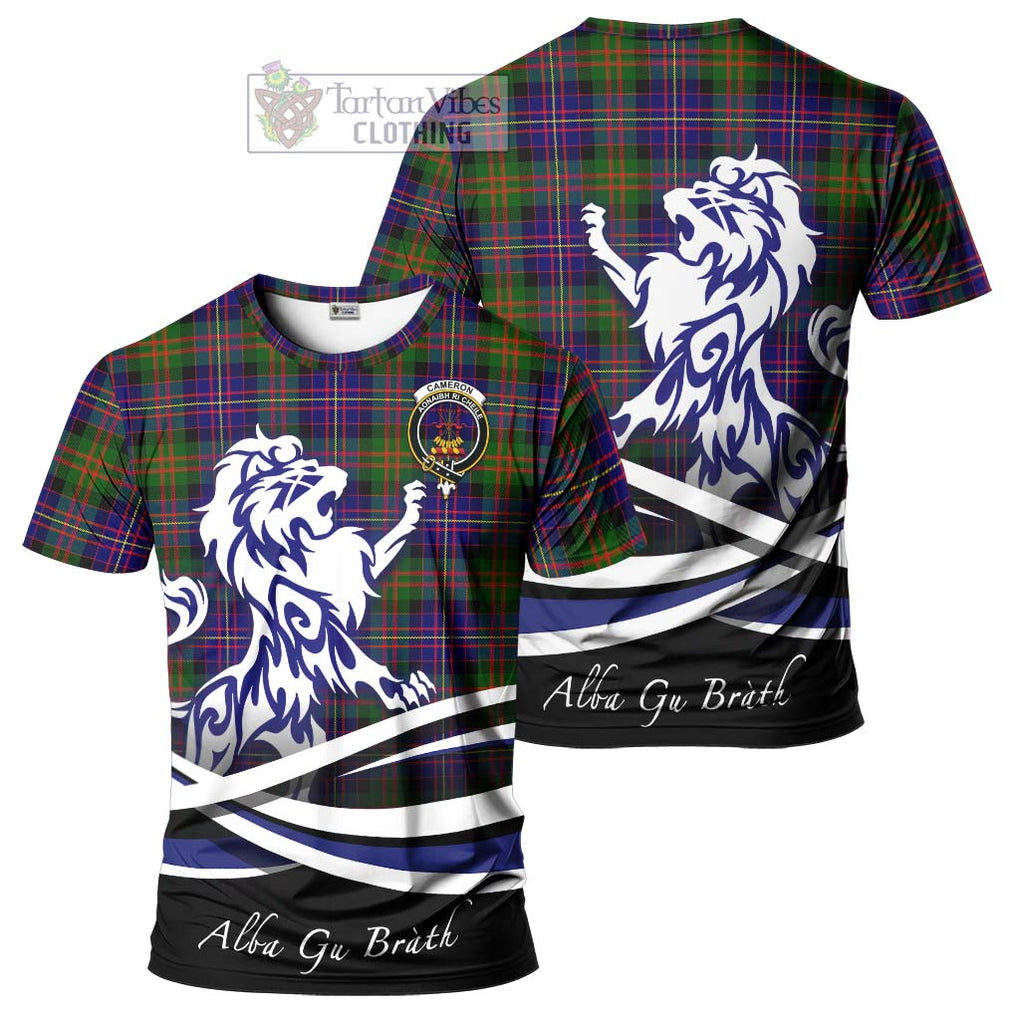 Tartan Vibes Clothing Cameron of Erracht Modern Tartan Cotton T-shirt with Alba Gu Brath Regal Lion Emblem