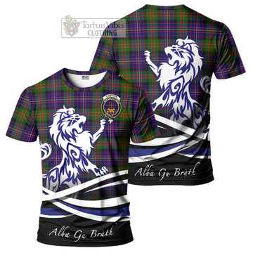 Cameron of Erracht Modern Tartan Cotton T-shirt with Alba Gu Brath Regal Lion Emblem