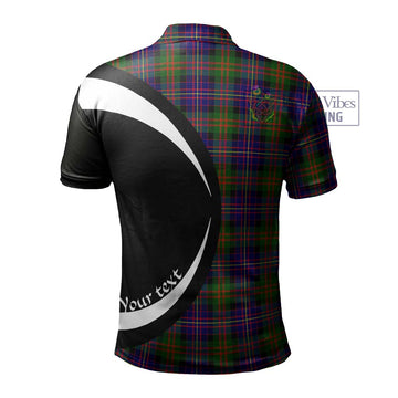 Cameron of Erracht Modern Tartan Men's Polo Shirt with Family Crest Circle Style