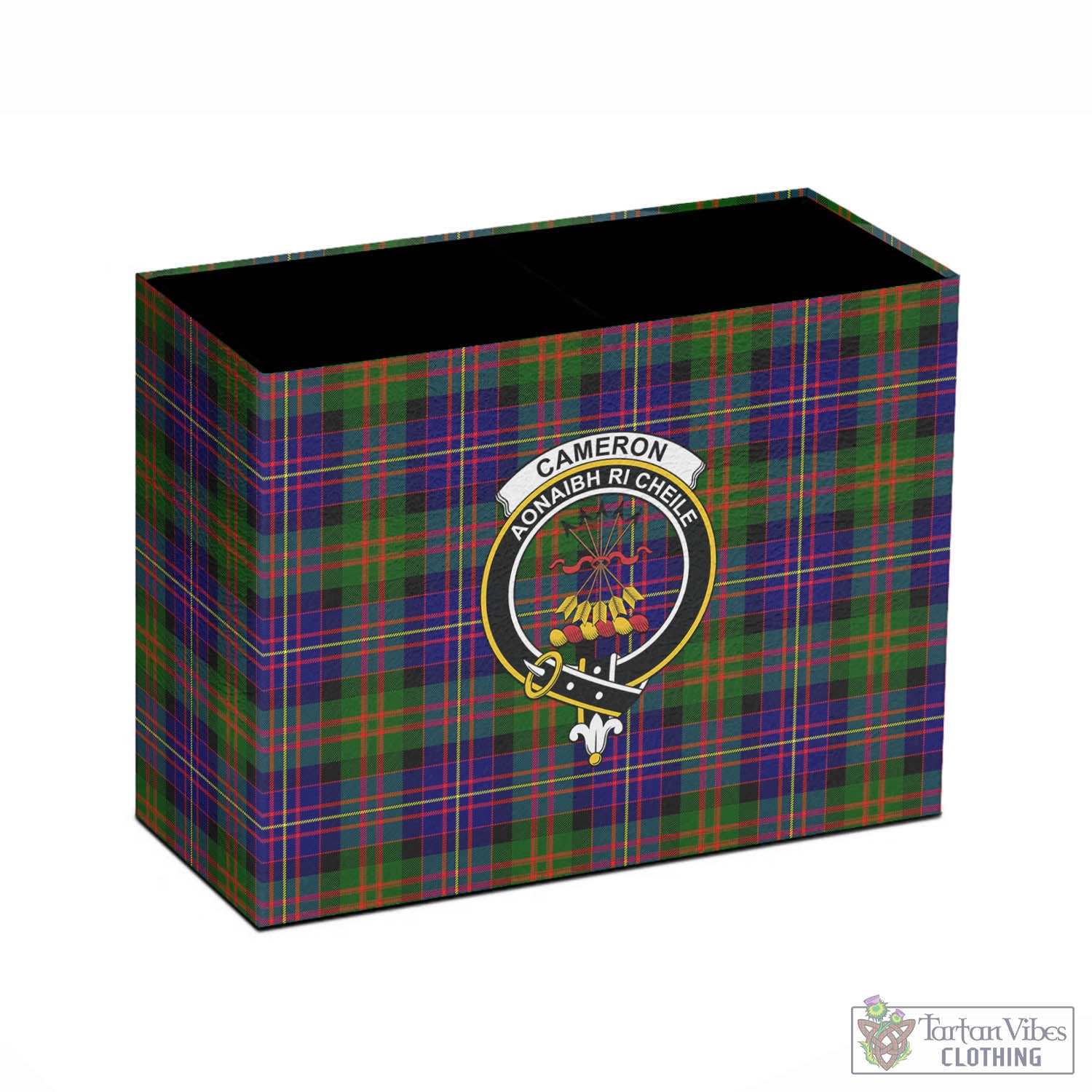 Tartan Vibes Clothing Cameron of Erracht Modern Tartan Pen Holder with Family Crest