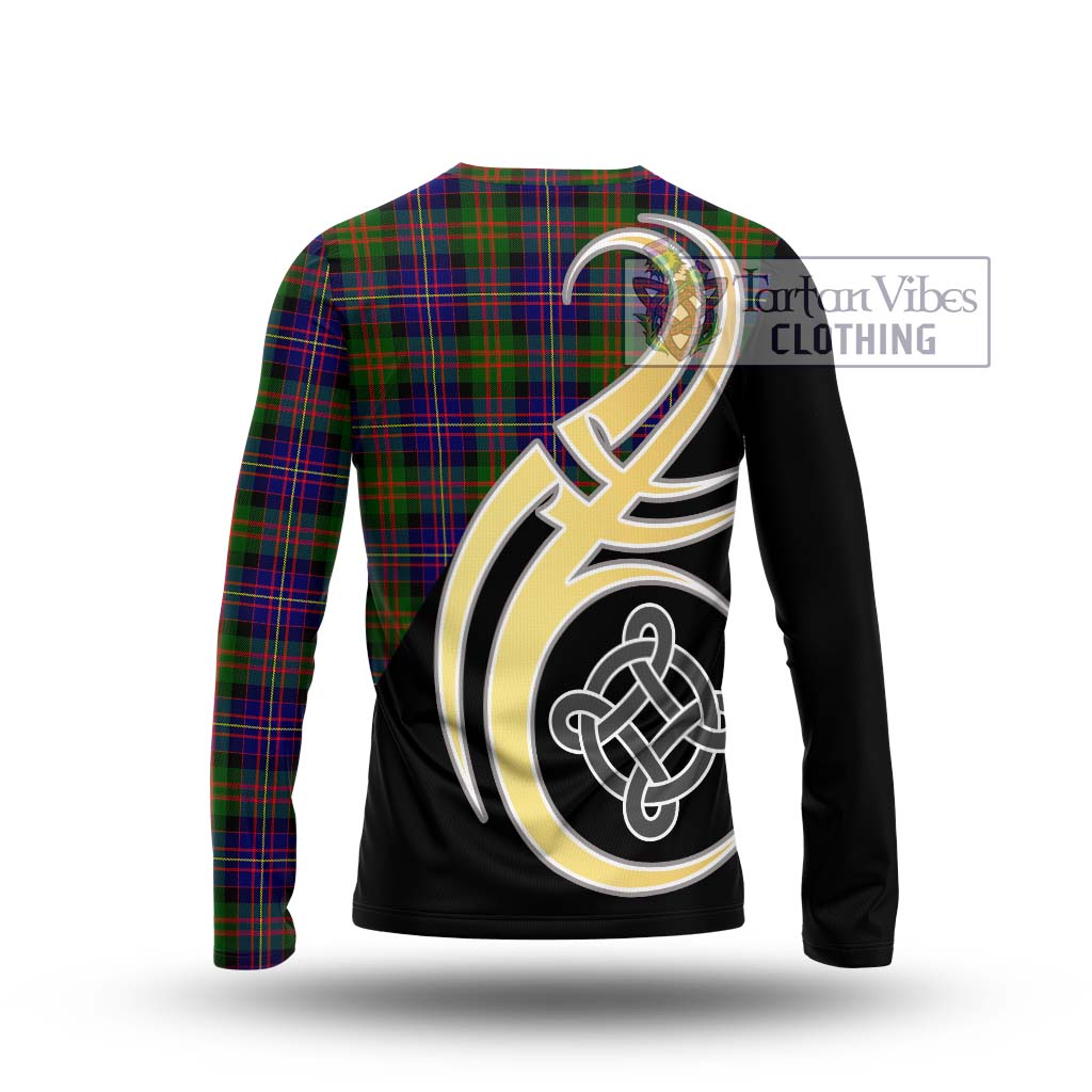 Cameron of Erracht Modern Tartan Long Sleeve T-Shirt with Family Crest and Celtic Symbol Style - Tartan Vibes Clothing