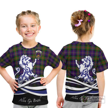 Cameron of Erracht Modern Tartan Kid T-Shirt with Alba Gu Brath Regal Lion Emblem