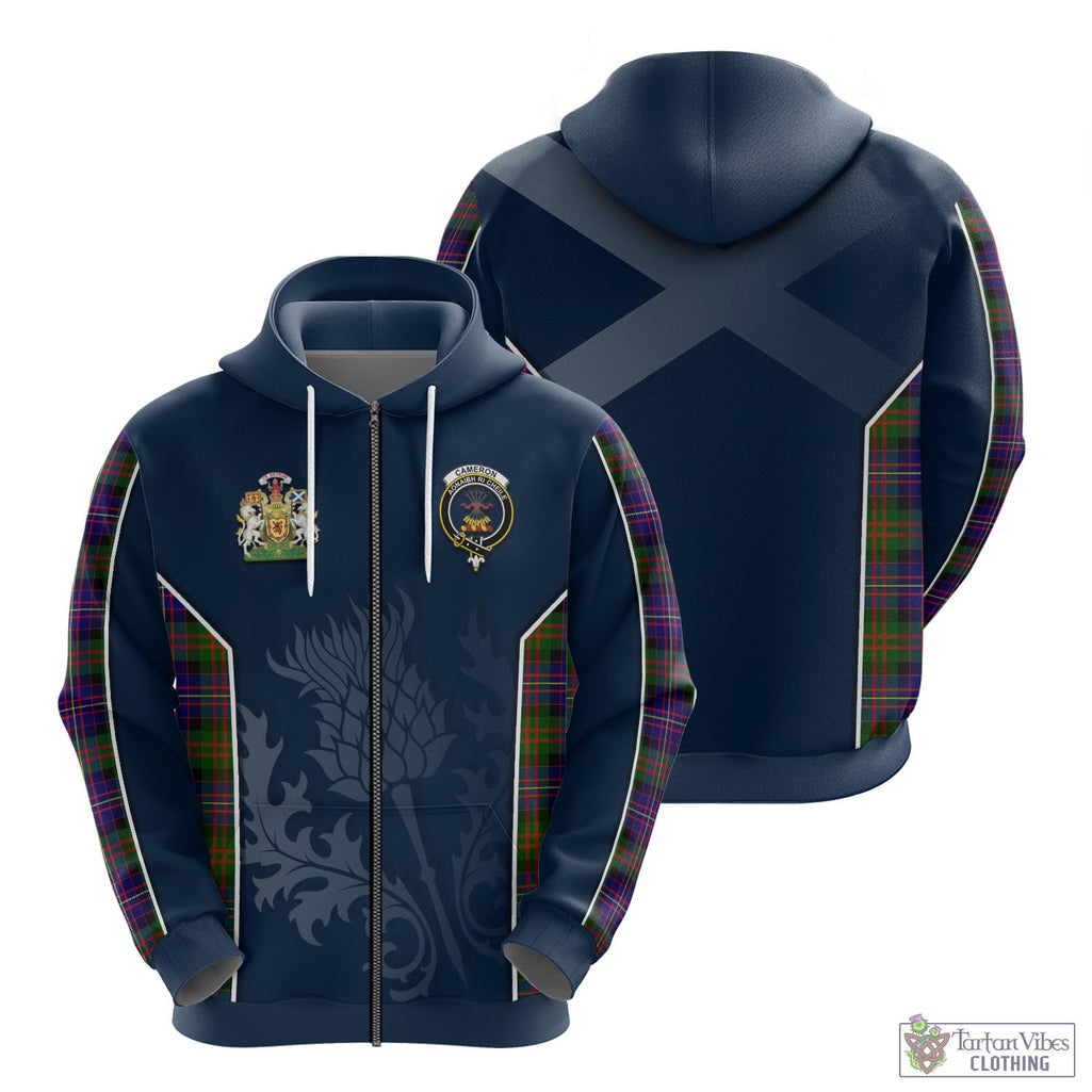 Tartan Vibes Clothing Cameron of Erracht Modern Tartan Hoodie with Family Crest and Scottish Thistle Vibes Sport Style