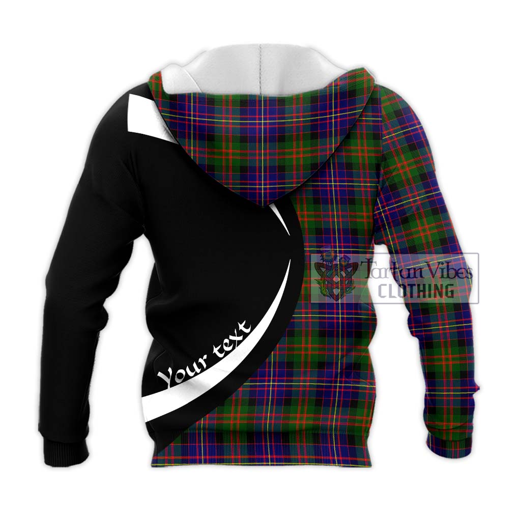 Cameron of Erracht Modern Tartan Knitted Hoodie with Family Crest Circle Style - Tartan Vibes Clothing