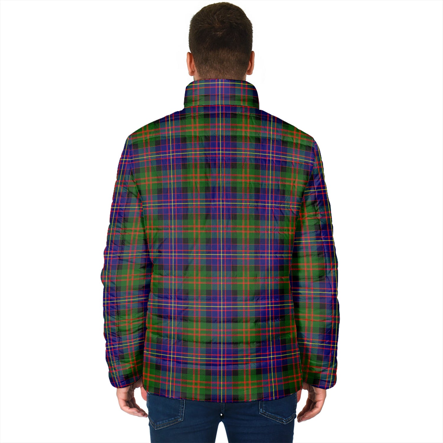 Cameron of Erracht Modern Tartan Padded Jacket with Family Crest - Tartan Vibes Clothing