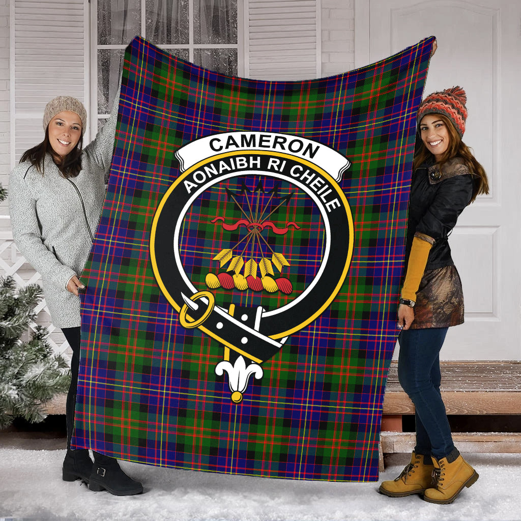 Cameron of Erracht Modern Tartan Blanket with Family Crest - Tartan Vibes Clothing