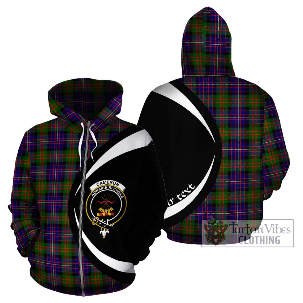 Tartan Vibes Clothing Cameron of Erracht Modern Tartan Hoodie with Family Crest Circle Style